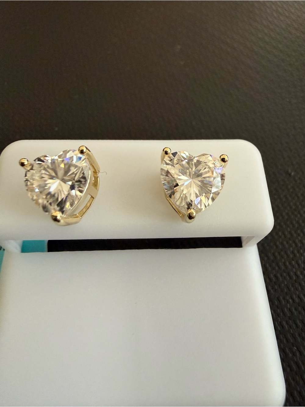 NWT Heart-Cut Solitaire 4 CTW Moissanite Stud Earrings